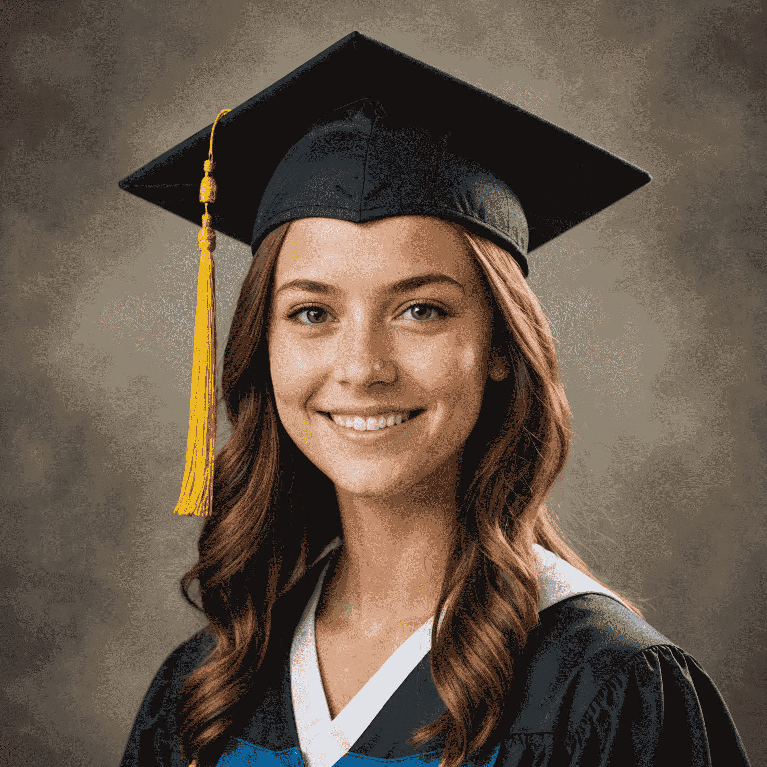 A beaming student wearing a graduation cap, symbolizing academic achievement through Captebefors Club's support